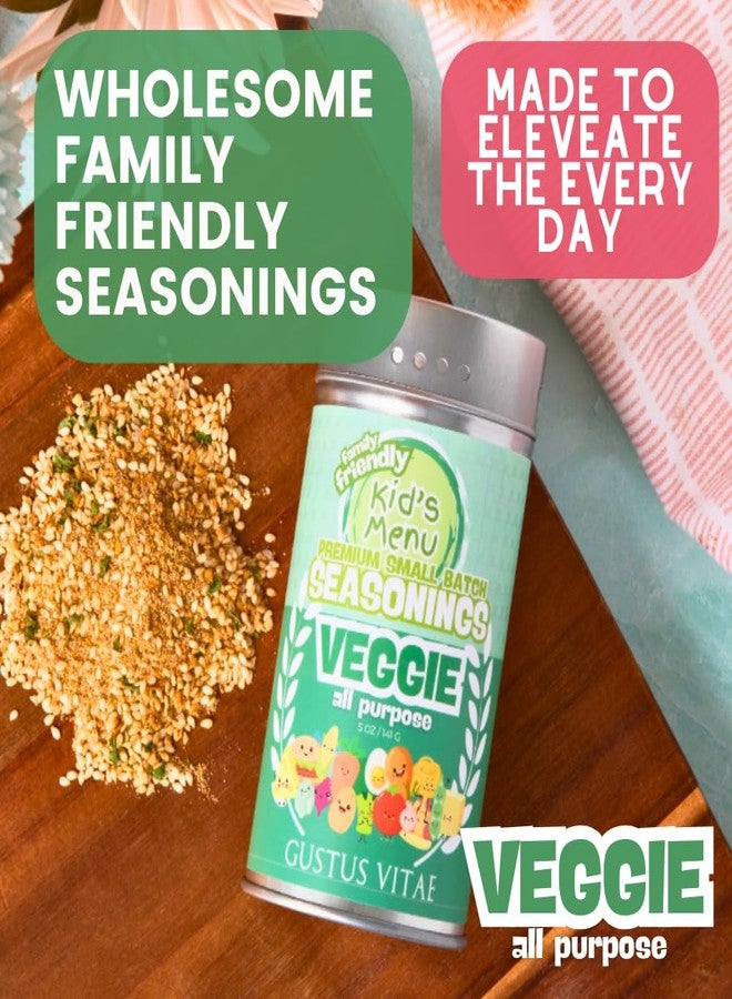 GUSTUS VITAE Kid’s Menu: Veggie - All Purpose Gourmet Seasoning | Hand Made Spice Blend | All Natural | Not Spicy | No MSG | Lower Sodium | Non GMO | Fun, Savory, Mild Flavor Seasoning | Picky Eater Approved | Great for Ages 4–11 | Quick & Easy | Family Friendly | Small Batch | Made in USA | Gustus Vitae - Image 4