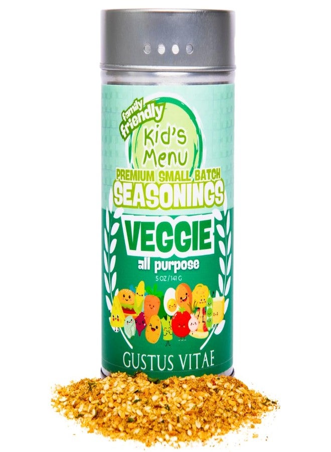 GUSTUS VITAE Kid’s Menu: Veggie - All Purpose Gourmet Seasoning | Hand Made Spice Blend | All Natural | Not Spicy | No MSG | Lower Sodium | Non GMO | Fun, Savory, Mild Flavor Seasoning | Picky Eater Approved | Great for Ages 4–11 | Quick & Easy | Family Friendly | Small Batch | Made in USA | Gustus Vitae - Image 1