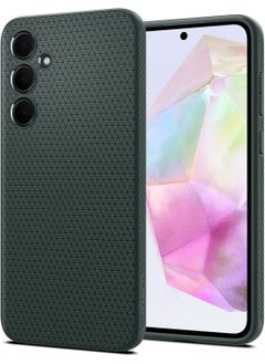 Spigen غطاء حماية Liquid Air لهاتف سامسونج جالاكسي A35 - أخضر غامق  - Image 1