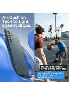 Spigen غطاء حماية Liquid Air لهاتف سامسونج جالاكسي A35 - أخضر غامق  - Image 4