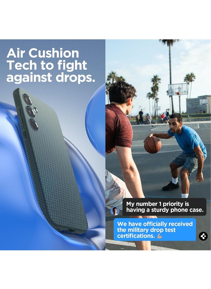 Spigen غطاء حماية Liquid Air لهاتف سامسونج جالاكسي A35 - أخضر غامق  - Image 4