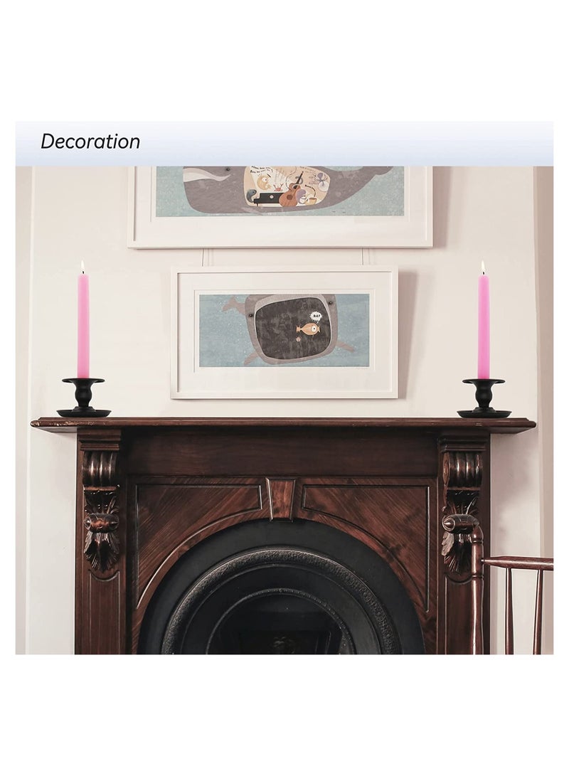 KASTWAVE SYOSI Candle Holder, for Table Centerpiece, Metal Candle Holders for Pillar Candle or Taper Candle, Matte Black, 2PCS - Image 3