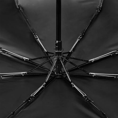 PRANIJ One-Click Auto Open/Close 3-Fold Travel Umbrella For Women, Men, & Kids, Sun & UV Protection Compact Lightweight Windproof Umbrella for Rain (Charcoal Black) - Image 5