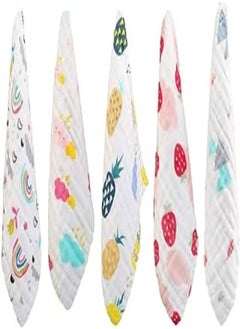 MARGOUN MARGOUN Baby Muslin Washcloths Soft Face Cloths for Newborn 30 * 30 cm, Absorbent Bath Face Towels, Baby Wipes, Burp Cloths or Face Towels (5 Pack) 