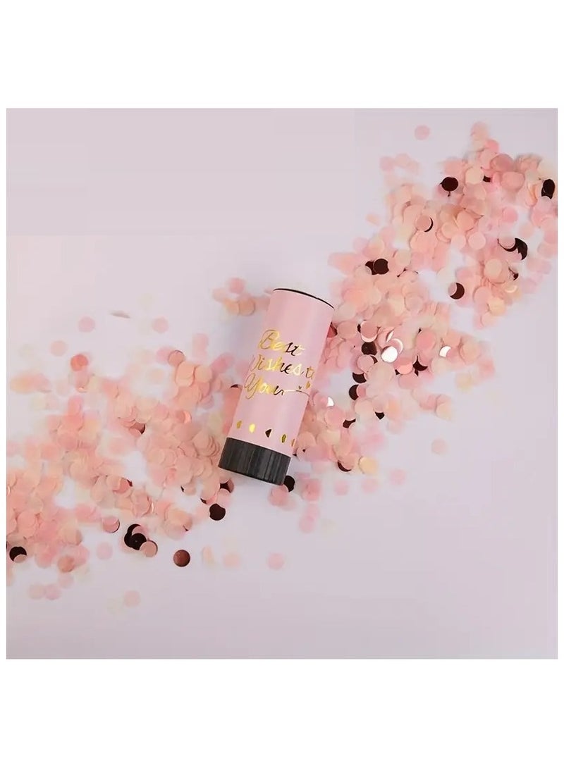 مدفع ورقي للحفلات مكون من قطعتين من مدفع ورقي للحفلات الصغيرة للعيد والزفاف وأعياد الميلاد والتخرج وحفلات استقبال المولود والذكرى السنوية واحتفالات رأس السنة الجديدة - Image 2