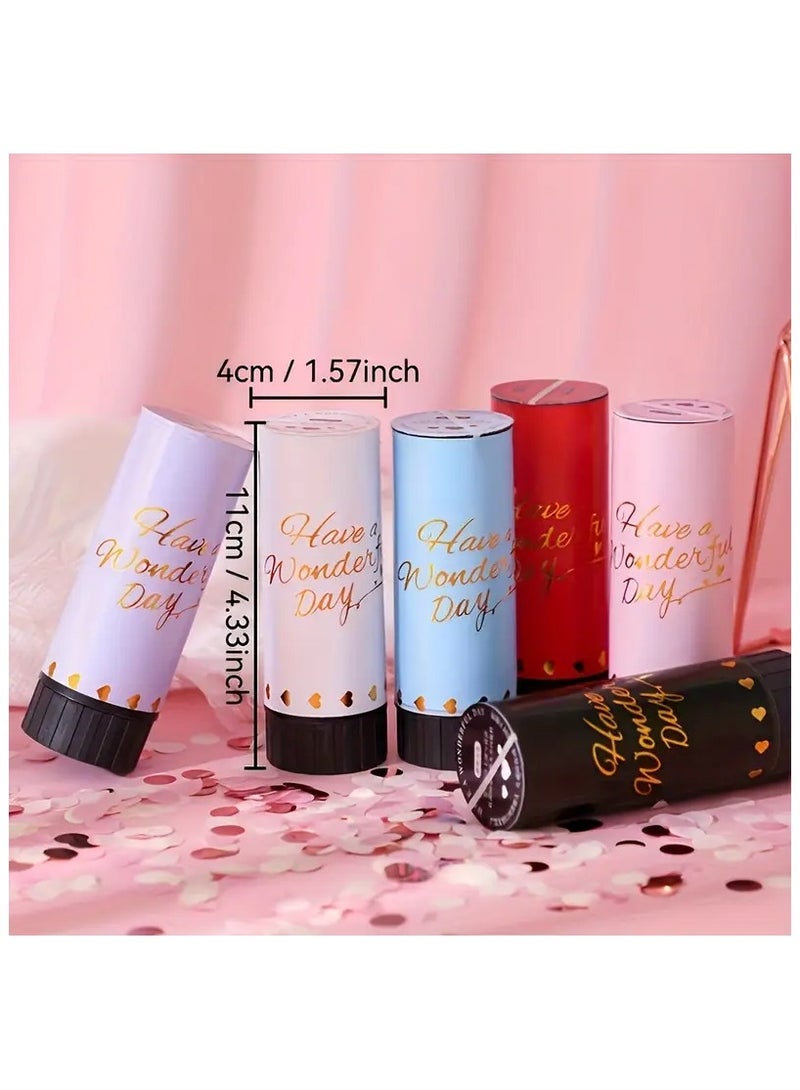 مدفع ورقي للحفلات مكون من قطعتين من مدفع ورقي للحفلات الصغيرة للعيد والزفاف وأعياد الميلاد والتخرج وحفلات استقبال المولود والذكرى السنوية واحتفالات رأس السنة الجديدة - Image 5