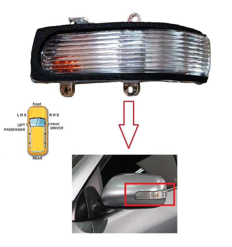 STYCARO-Side Mirror Indicator Lamp Light OEM Type for Toyota Corolla Altis 2008-2013 Old Model Yellow with Scotch Lock (LEFT PASSENGER SIDE) - Image 2