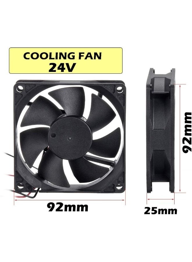 melfi Melfi Silent Brushless Cooling Fan  Ultra-Quiet Fan For Cpu, Gpu, Pc Case, Diy Electronics, Networking And Home Devices | Airflow, Long Lifespan, Multi-Purpose Use (24V, 92X92X25Mm)  - Image 2