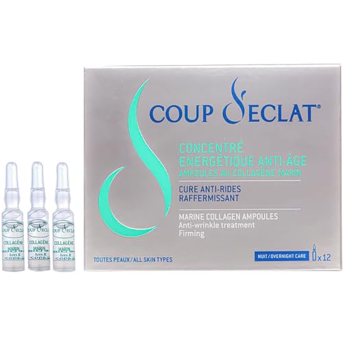Coup d'Eclat 12 Piece Marine Collagen Ampoules - Anti-Aging Skin Care, Rejuvenating Facial Serum for Fine Lines & Wrinkles, Plumping & Hydrating, 12 Ampoule Serum for Face - Image 1