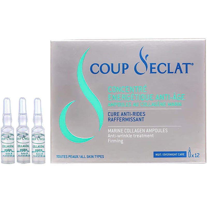 Coup d'Eclat 12 Piece Marine Collagen Ampoules - Anti-Aging Skin Care, Rejuvenating Facial Serum for Fine Lines & Wrinkles, Plumping & Hydrating, 12 Ampoule Serum for Face - Image 2