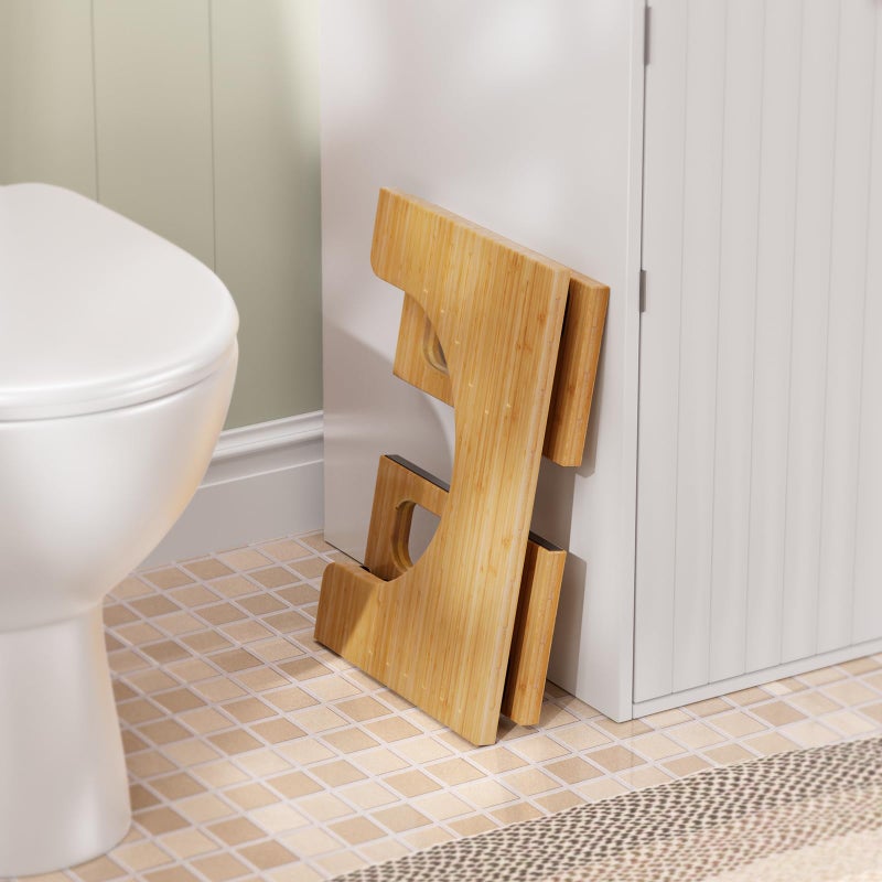 AmazerBath 7 Inches Bamboo Toilet Stool Squat for Adults, Collapsible Poop Stool for Bathroom, Potty Step Stool with Non-Slip Strip, Improve Bathroom Posture and Comfort, Natural Color - Image 5