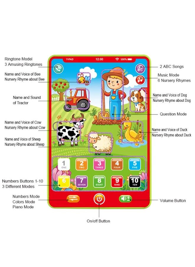 Voice Learning Machine Toy for 3+ Years | Interactive Learning of ABCs, Music, Numbers, and Animal Sounds