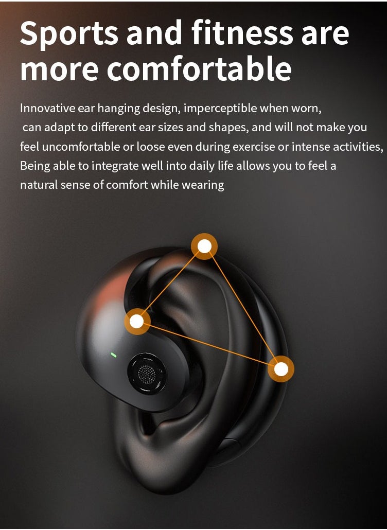 Generic - Open Ear TWS Headphones with Ear hook, Portable Mini Speaker 3D Ball Charging Case Clear Stereo Sound Built-in Mic,Wireless Headset Earbuds Workout Sports Fitness Bluetooth Earphones (Lavender Purple) - Image 1