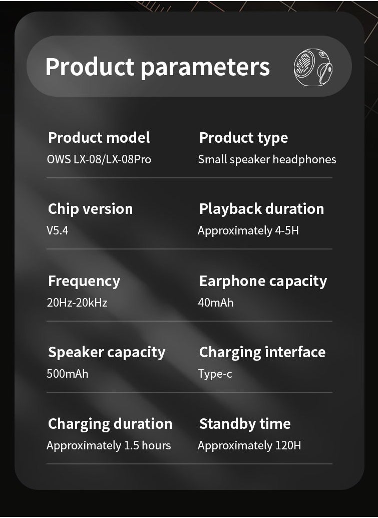 Generic - Open Ear TWS Headphones with Ear hook, Portable Mini Speaker 3D Ball Charging Case Clear Stereo Sound Built-in Mic,Wireless Headset Earbuds Workout Sports Fitness Bluetooth Earphones (Lavender Purple) - Image 1