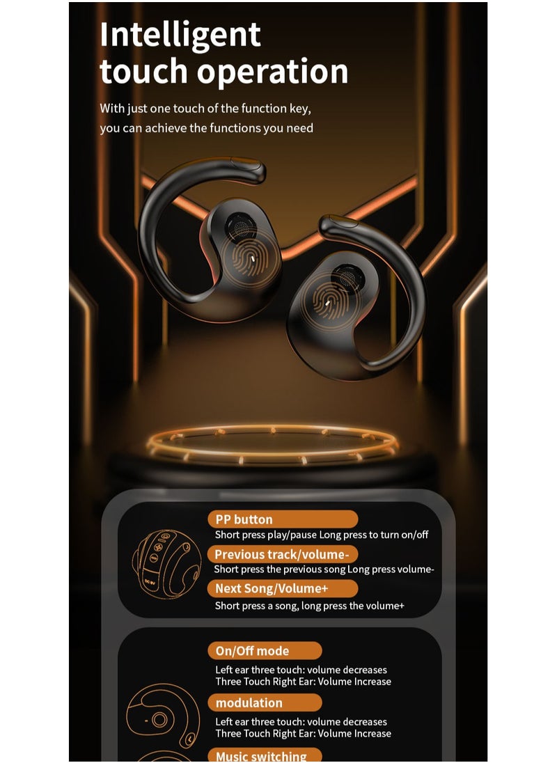 Generic - Open Ear TWS Headphones with Ear hook, Portable Mini Speaker 3D Ball Charging Case Clear Stereo Sound Built-in Mic,Wireless Headset Earbuds Workout Sports Fitness Bluetooth Earphones (Lavender Purple) - Image 1