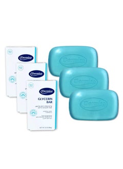 DERMISA Dermisa Glycerin Bar with Aloe Vera | Helps to Gently Cleanse All Skin Types, Sensitive and Oily Skin | Contains Aloe Vera | NO PARABENS, NO SULFATES, 100% VEGETABLE BASE | 3 OZ | Pack of 3 