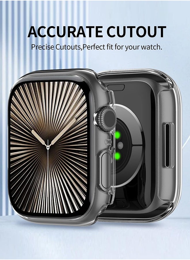 Tersely - (3 Pack) Case Compatible with Apple Watch Series 10-46mm, Built-in Thin HD Tempered Glass Screen Protector Overall Cover Replacement for iwatch S10 2024 - Image 1