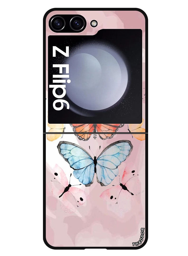 Theodor Protective Case Anti Scratch Shock Proof Bumper Cover For Samsung Galaxy Z Flip 6 Butterflies - Image 1