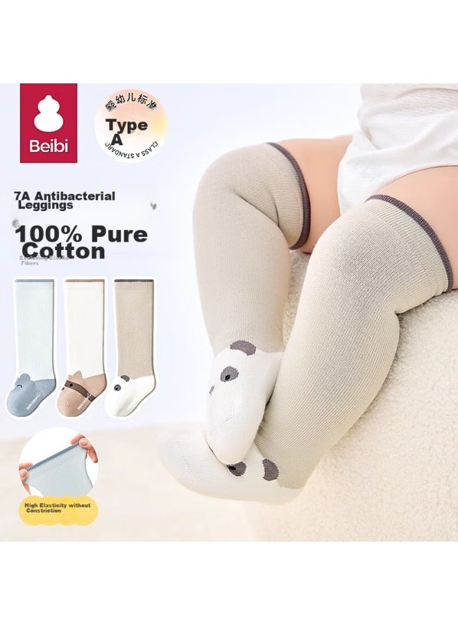 Beibi Baby Socks, Spring And Autumn, 100% Pure Cotton, Newborn Infant Long Socks, Autumn And Winter Style, Non-binding, For 1-2 Years Old - Image 1