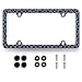 MUAWUOIK Blue and Black Checkerboard License Plate Frame Colorful Checkered Mosaic Elements License Plate Personalise Stainless Steel Auto Parts Funny License Plate Decoration Screws123 x63 - Image 2