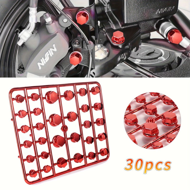 30 Pcs Screw Cap Golden Motorcycle Modification Nut Bolt Covers Decorative Accessories - Image 4