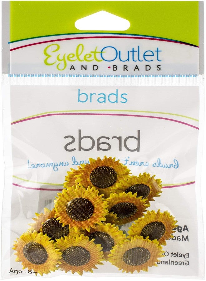 Eyelet Outlet Shape Brads 12/Pkg-Sunflower - Image 1