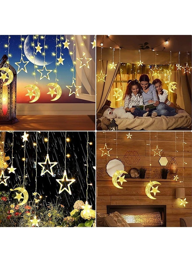 يواوليتي أضواء رمضان ، أضواء زينة رمضان ، أدى القمر ستار شنقا أضواء للمنزل (6 نجوم صغيرة ، 3 نجوم كبيرة ، 3 أقمار الشكل)  - Image 2
