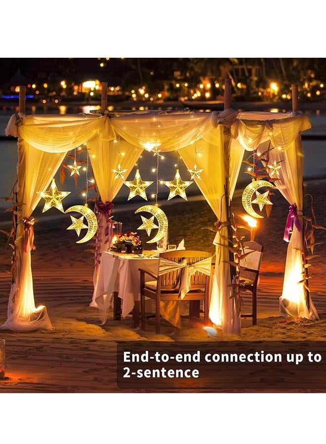 يواوليتي أضواء رمضان ، أضواء زينة رمضان ، أدى القمر ستار شنقا أضواء للمنزل (6 نجوم صغيرة ، 3 نجوم كبيرة ، 3 أقمار الشكل)  - Image 3