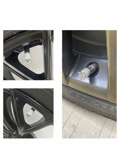 Y&D Car Wheel Tire Valve, E 4 Pieces Handmade Crown Crystal Rhinestone Stem Air Caps Cover, Attractive Dustproof Bling Accessories, Universal for Most Vehicles-Crown Crown-White  - Image 5