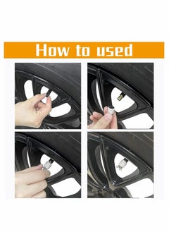 Y&D Car Wheel Tire Valve, E 4 Pieces Handmade Crown Crystal Rhinestone Stem Air Caps Cover, Attractive Dustproof Bling Accessories, Universal for Most Vehicles-Crown Crown-White  - Image 3