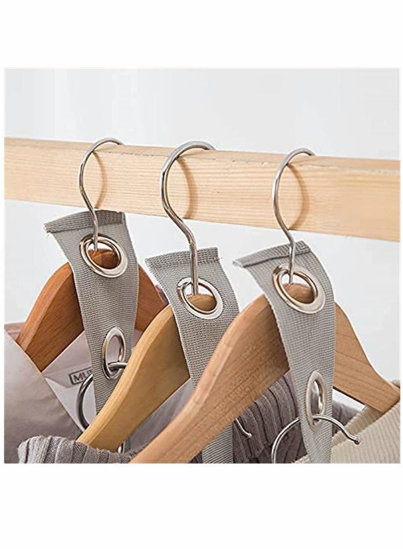 SYOSI Closet Hanger Extender Hooks, Connector, Space Save, Magic Hanger, Extension Connection, Clothing Rack Band Cascading Hanger 4 PCS (Gray) - Image 3