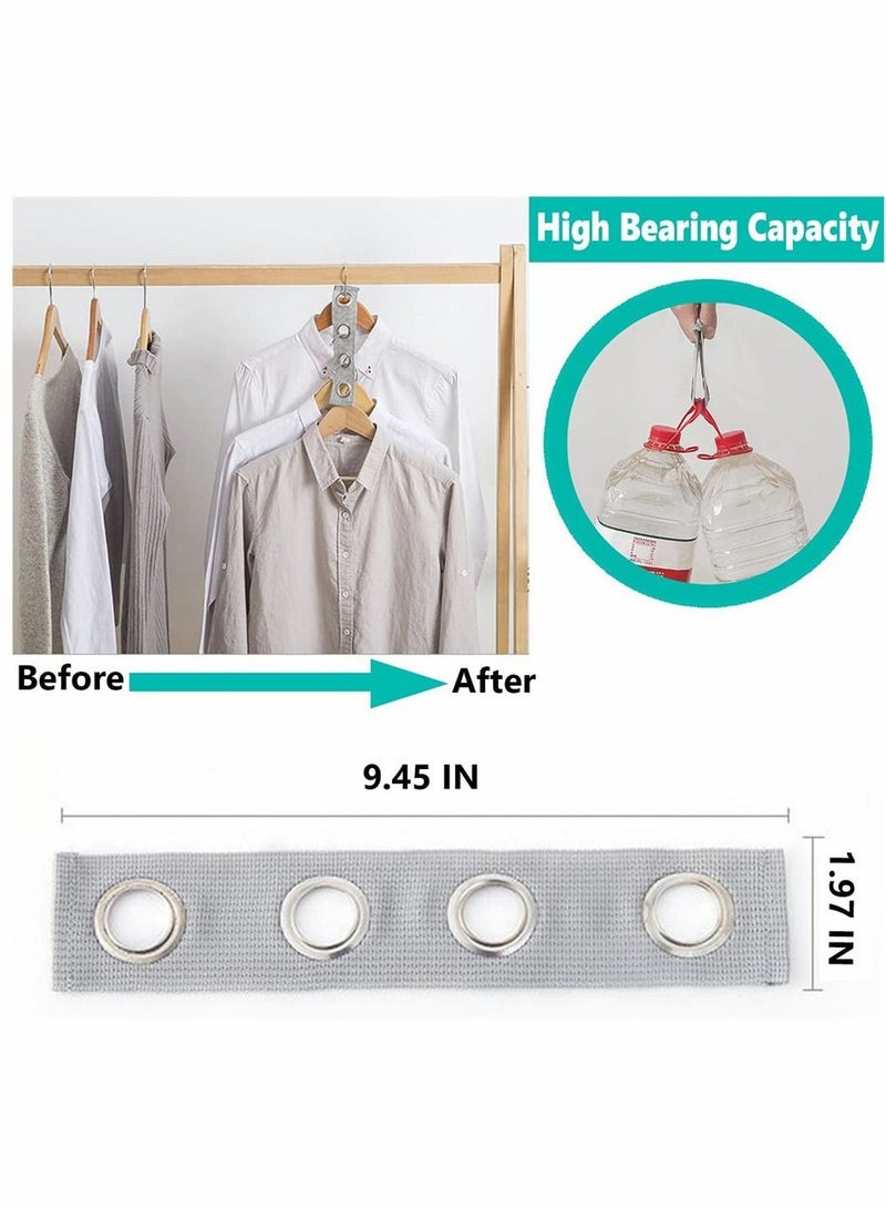 SYOSI Closet Hanger Extender Hooks, Connector, Space Save, Magic Hanger, Extension Connection, Clothing Rack Band Cascading Hanger 4 PCS (Gray) - Image 4