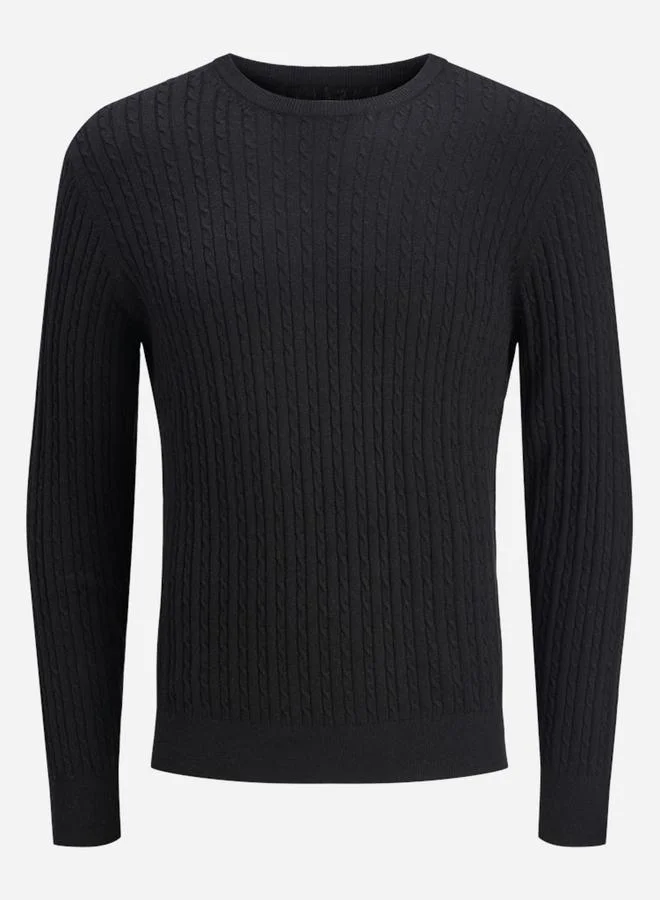 JACK & JONES Jack and Jones JJEEMIL Textured Cable Knit Sweater