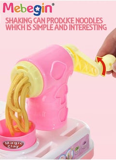 MEBEGIN 33PCS Kids Noodle Machine Dough Kit, Color Dough Kitchen Creations Set, Fun Safe Playdough Sets, Spaghetti/Pasta/Ice Cream Maker Machine Modelling Clay Mould with Roller/Tableware Set, Creative Play Kitchen Creations Tools  - Image 5
