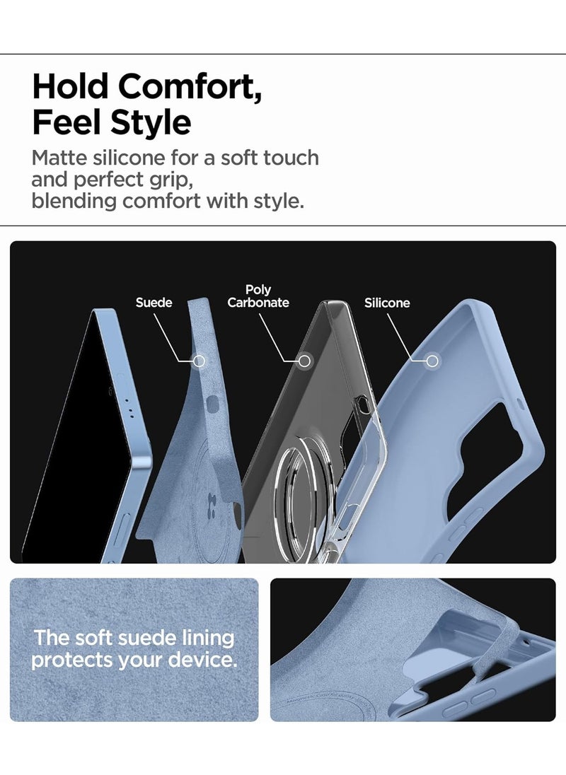 Spigen Silicone Fit MagFit for Samsung Galaxy S25 ULTRA Case Cover [Qi2 Certified / Magnet for Galaxy] (2025) - Sapphire Blue  - Image 5