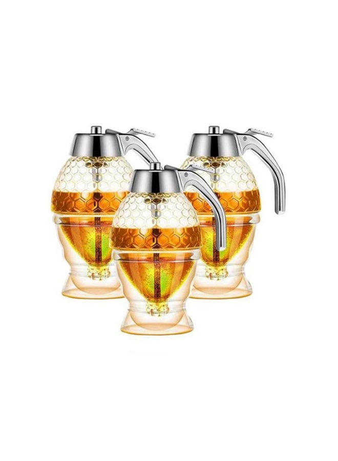 زجاجة عسل مع نوع ضغط إبداعي، زجاجة صلصة بلاستيكية محكمة الإغلاق، جرة نوع قمع، وعاء شراب مع قاعدة. - Image 3