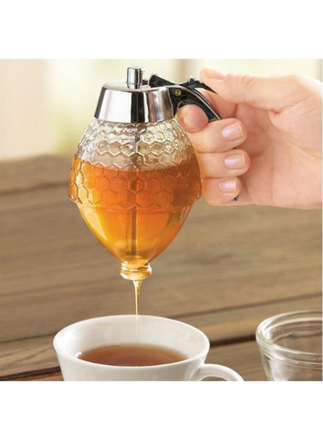 زجاجة عسل مع نوع ضغط إبداعي، زجاجة صلصة بلاستيكية محكمة الإغلاق، جرة نوع قمع، وعاء شراب مع قاعدة. - Image 2