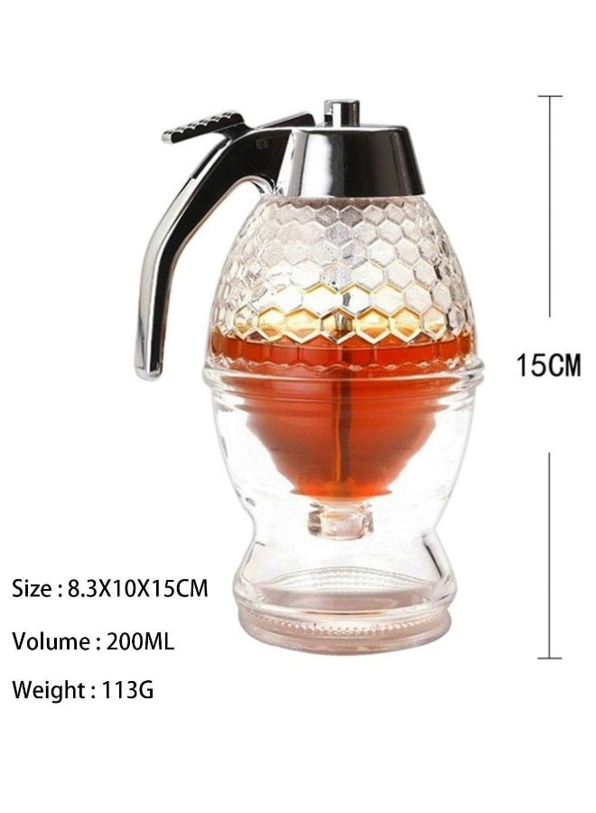 زجاجة عسل مع نوع ضغط إبداعي، زجاجة صلصة بلاستيكية محكمة الإغلاق، جرة نوع قمع، وعاء شراب مع قاعدة. - Image 4