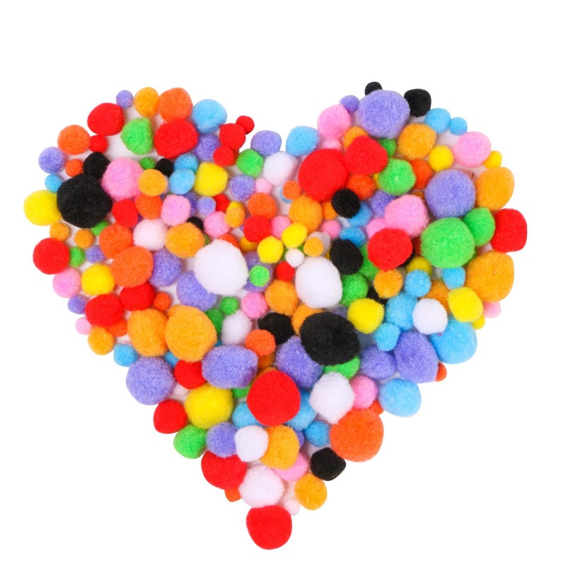 100 Pcs Assorted Sizes Colors HighElastic Pom Poms Creative Craft DIY Material