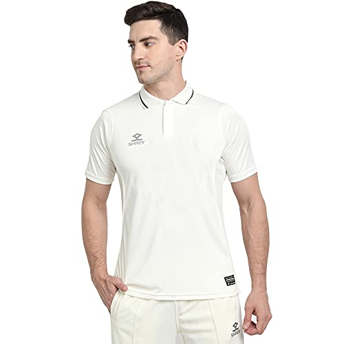 SHREY Cricket Premium Polo T Shirt for Men's - XL Off White - Image 1