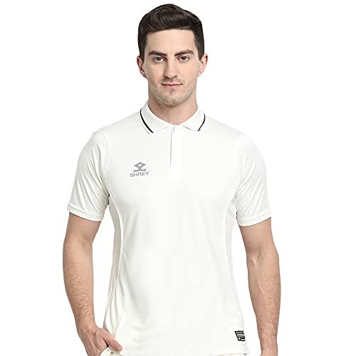 SHREY Cricket Premium Polo T Shirt for Men's - XL Off White - Image 3