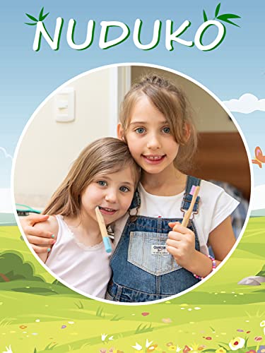 NUDUKO Bamboo Kids Toothbrushes (6 Pack) - Soft Bristle Organic Compostable BPA Free Toothbrush for Kids Toddler Baby Tooth Brush, Eco Friendly Natural Biodegradable Wooden Toothbrush - Round Handle - Image 5