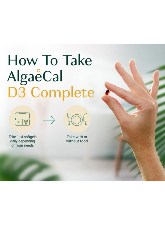 ALGAECAL 4-in-1 Vitamin D3 K2 Complete - ADK Vitamin Supplement, Enhanced Immune Support & Bone Health with D3 K2, A, & E - Whole Body Wellness & Bone Strength, 60 Easy-Swallow Softgels, Made in USA - Image 5