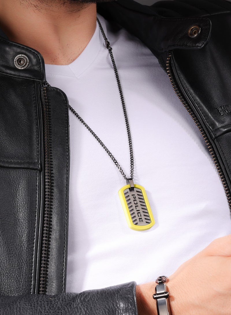 POLICE Tag Detail Long Necklace - Image 3