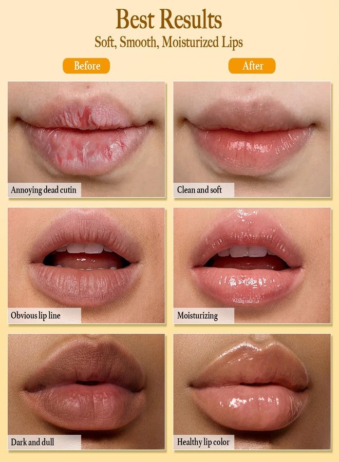 MUREND 3PCS Turmeric Lemon Lip scrub and Turmeric Lip Balm with Brush Set, Lip Scrubber Exfoliator, Dark Lips Treatment for Smokers, Natural Exfoliator & Moisturizer Cracked, Dull, Reduce Fine Lines Lips - Image 5