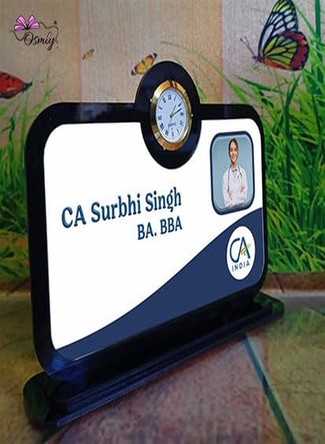 OSMLY OMSLY Acrylic Double Layer Name Plate with Clock for, Doctor, Advocate, Dentist, Lawyers CA - Image 5