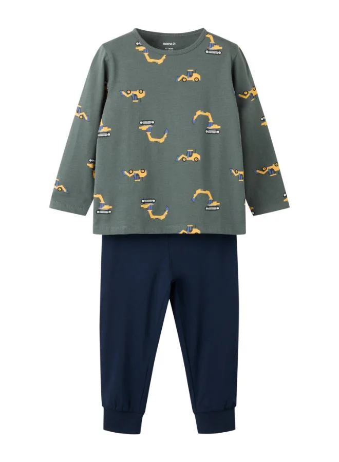NAME IT Kids Excavator Print Nightwear Set