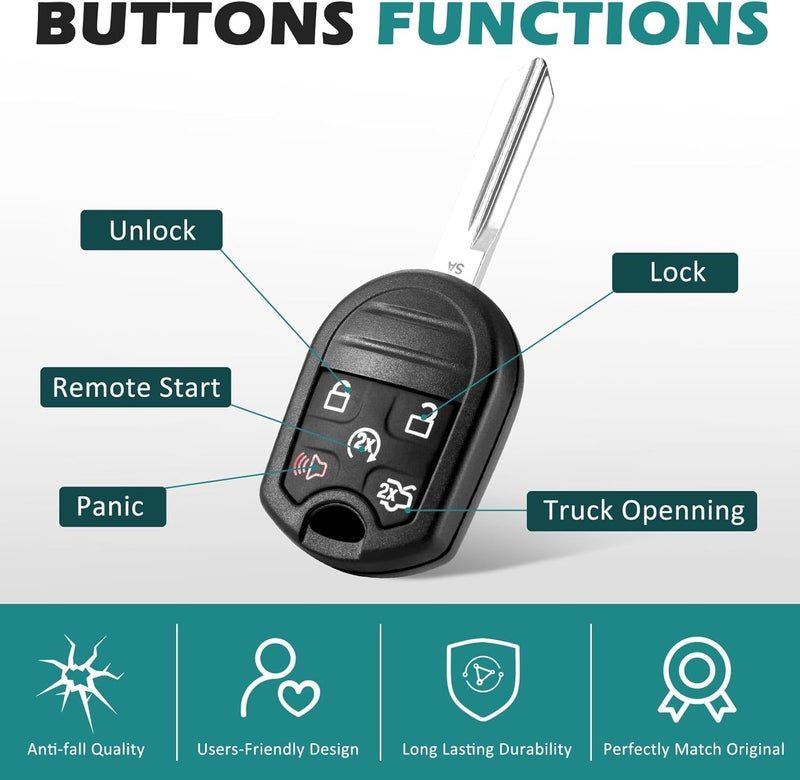HelloAuto Keyless Entry Remote Key Fob for Ford Vehicles - Image 5