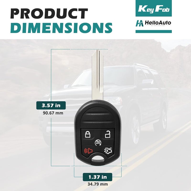HelloAuto Keyless Entry Remote Key Fob for Ford Vehicles - Image 4