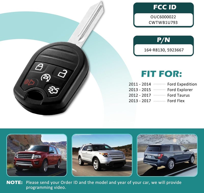 HelloAuto Keyless Entry Remote Key Fob for Ford Vehicles - Image 3